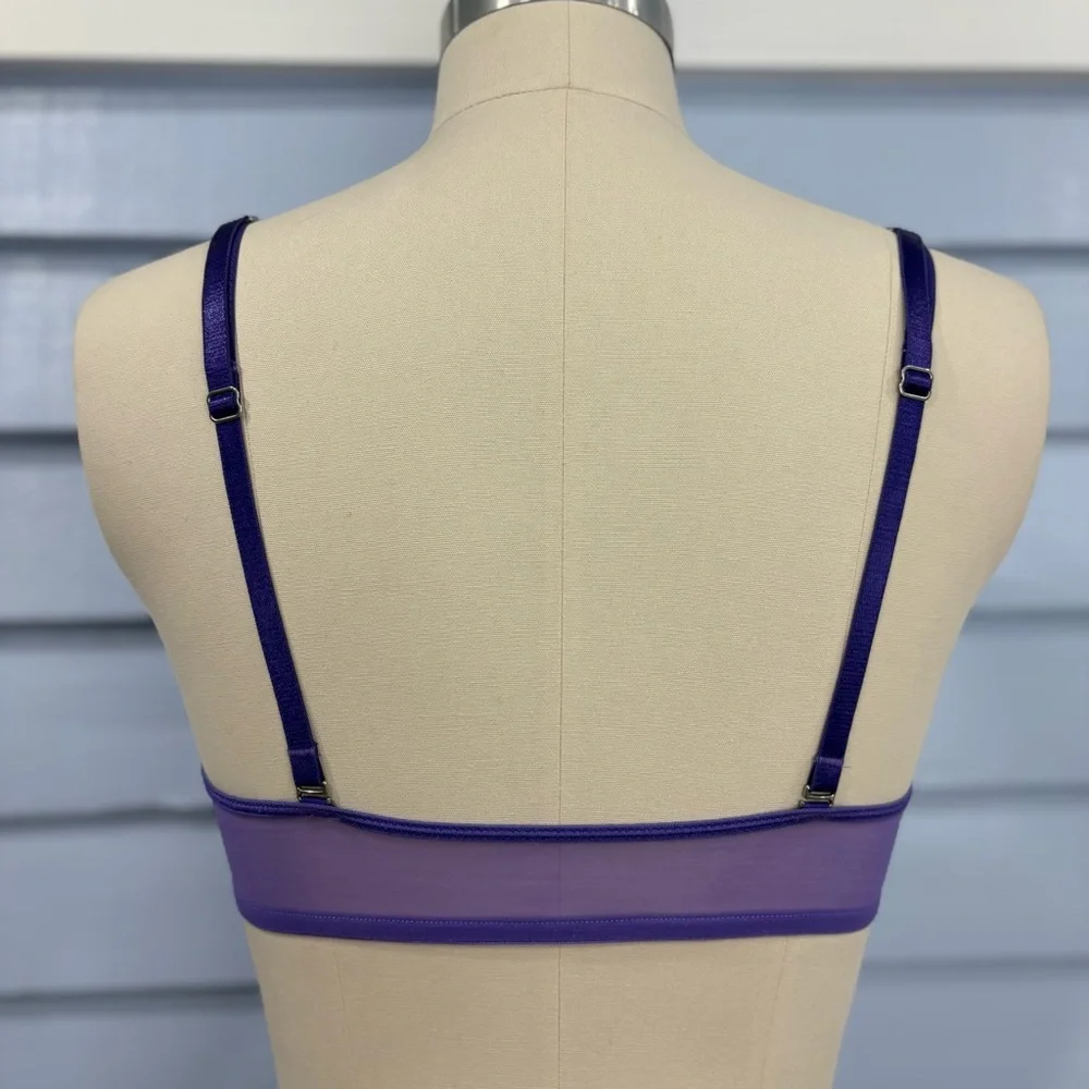 Vintage Y2K Victoria’s Secret Burnout Velvet Purple Front Hook Bra - Picture 4 of 5